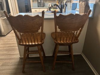 Two Wooden Barstools
