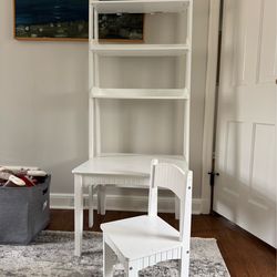 Children’s Table With Bookcase And One Chair