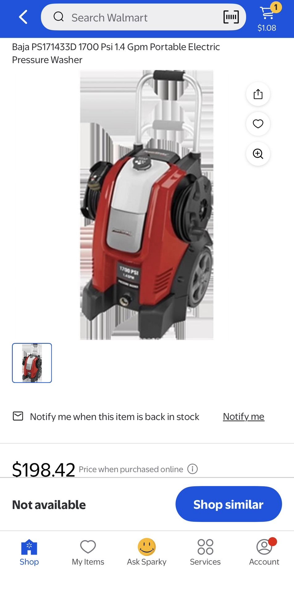 Baja blue Pressure Washer