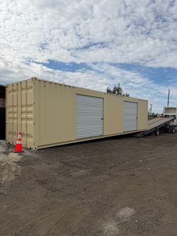 40FT CUSTOM STORAGE UNIT – DUAL 7FT ROLL-UP DOORS (FULL SIDE ACCESS)