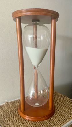 Large decorative wooden hourglass