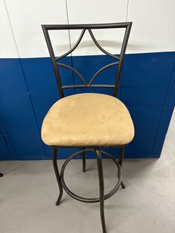 Set of 2 Metal Bar Stools with Padded Seats