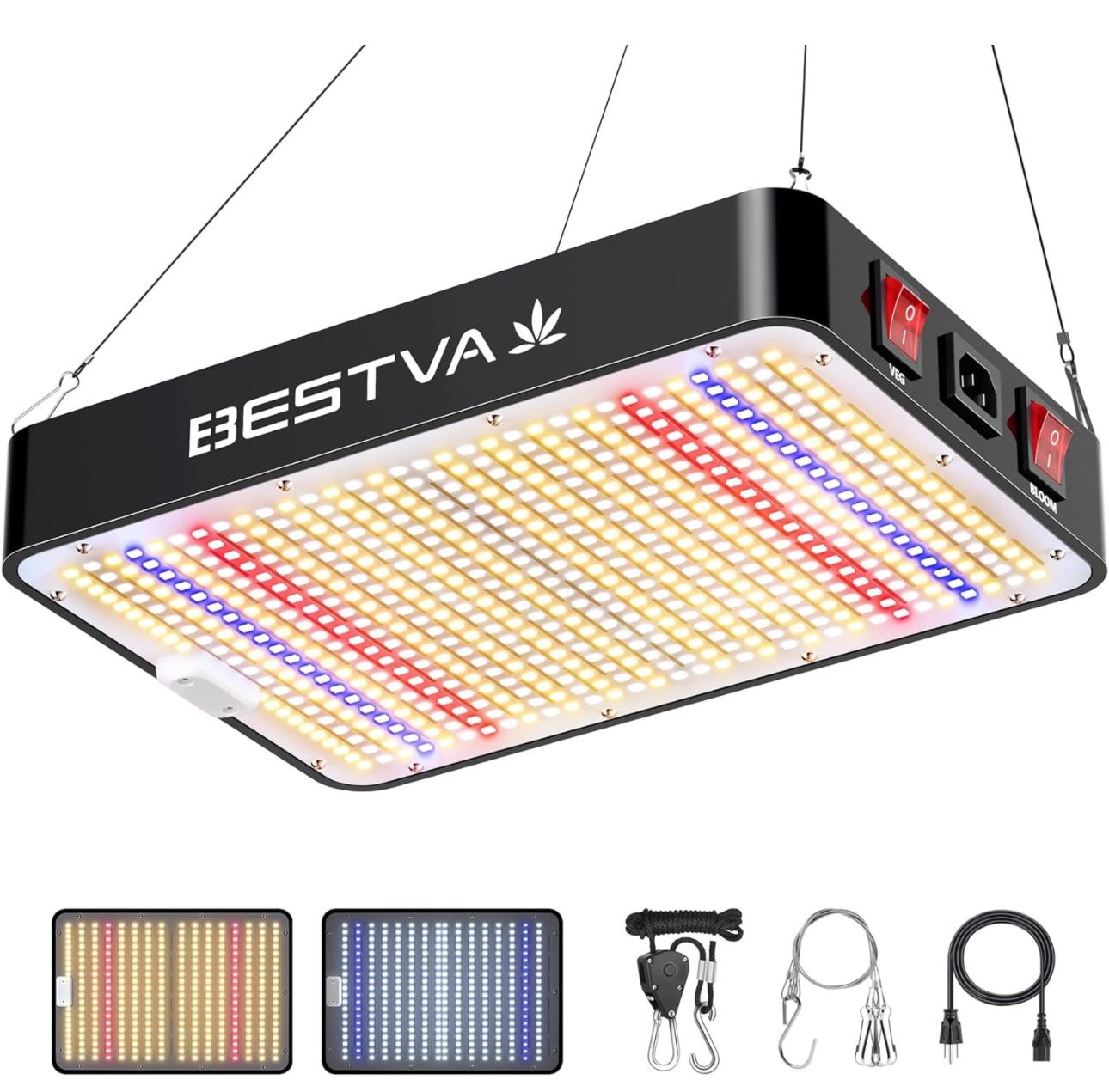 NEW BESTVA 2024 Newest Upgrade DC1000 Led Grow Light 3x3ft Coverage with High Yield Diodes Full Spectrum LED Grow Lights for Indoor Plants Greenhouse