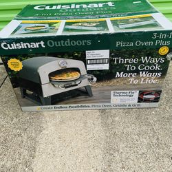 New In Box Cuisinart 3-In-1 Grill, Griddle, and Pizza Oven