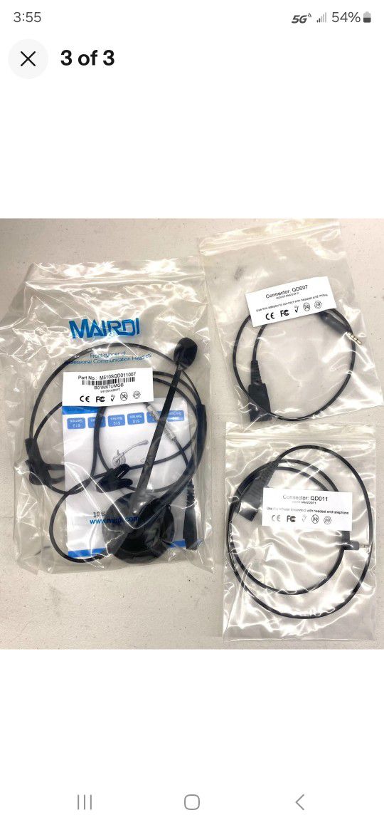 Mairdi 2.5mm Headset with Noise Cancelling Microphone for Panasonic Telephone
