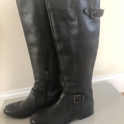 Jessica Simpson Size 7.5 JS-Rinne2 Tall Black Leather Riding Boot With Buckles