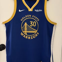 Men's Nike Stephen Curry Royal Golden State Warriors Swingman Badge Jersey - Icon Edition