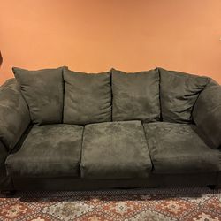 Nice Light Olive Green Microfiber Couch