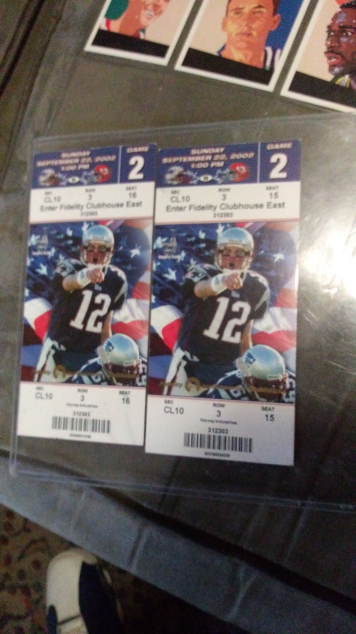 2002 unused pats game tickets.