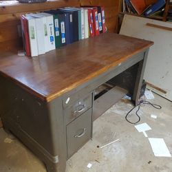 Antique Metal & Wood Hamilton Desk