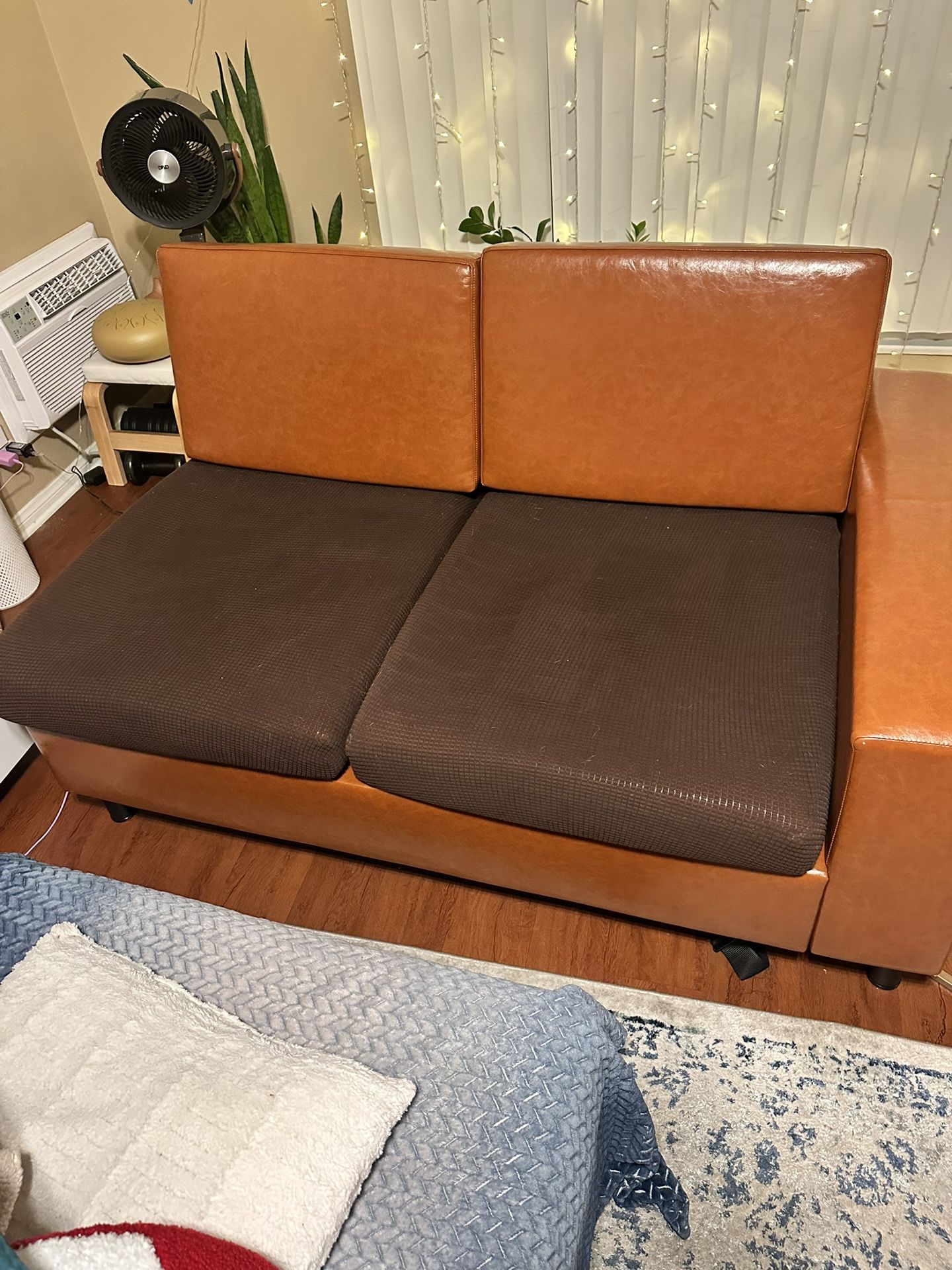 Faux Leather Couch
