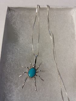 Turquoise Spider Necklace