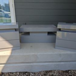 Lighted Coffee Table And 2 End Tables 