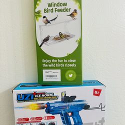 Summer Essentials Bundle: New UZI Electric Water Gun & Window Bird Feeder Deal