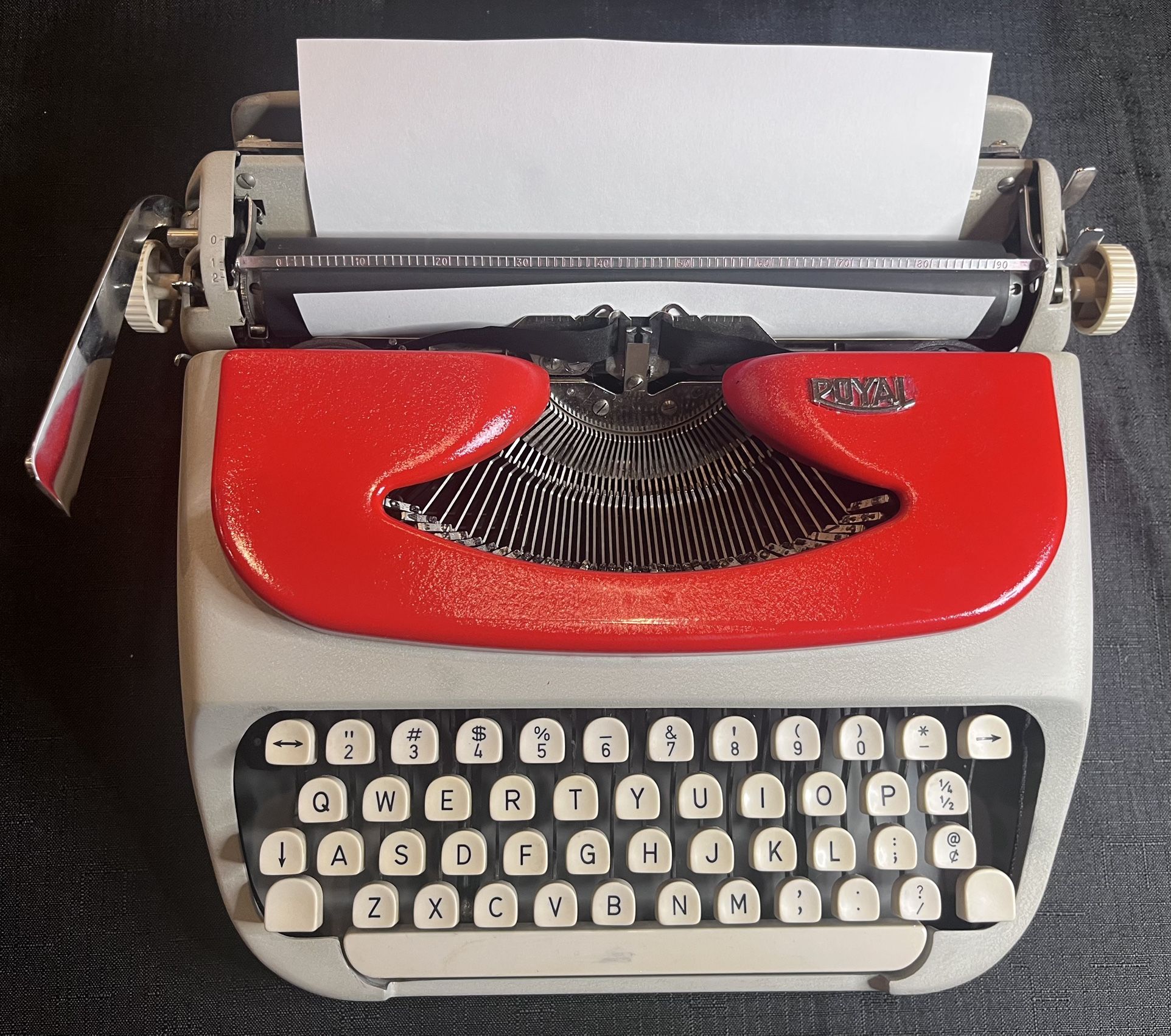 Red and Gray Royalite typewriter