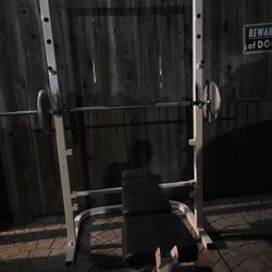 squat Bench Press Rack n weights