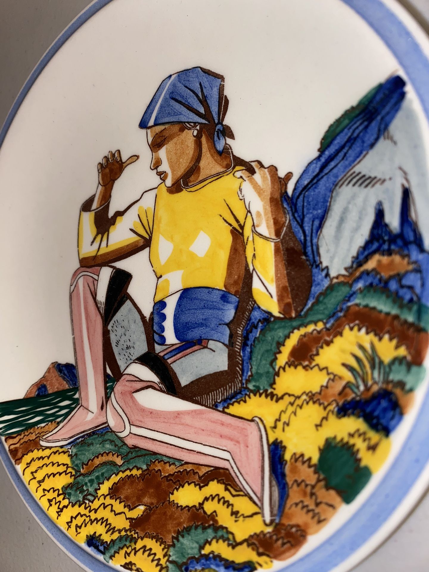 (4) Vtg Vernon Kilns SALAMINA Rockwell Kent 7 1/2\