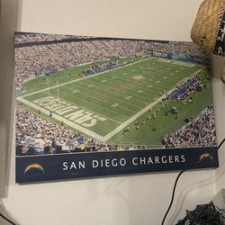 San Diego Chargers Canvas Picture 33 Inch Wide X 22 Inch Height