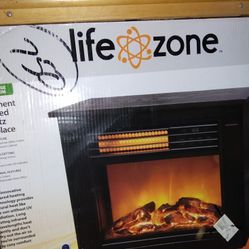 Life Zone Three Element Infrared Quartz Electric Heater Fireplace $45