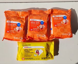 Set of 4 Baby Toddler Ultra Soft Cleansing Wipes/ Baby  Care  Health