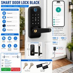 Smart door lock. black recheargeable