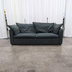 IKEA Dark Green Patterned Two-Cushion Sofa