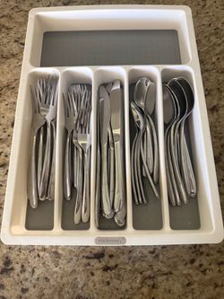 Madesmart Cutlery Tray with Stainless Steel Flatware