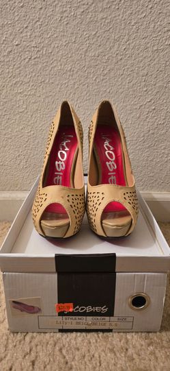 Brand New Beige Peep Toe High Heels
