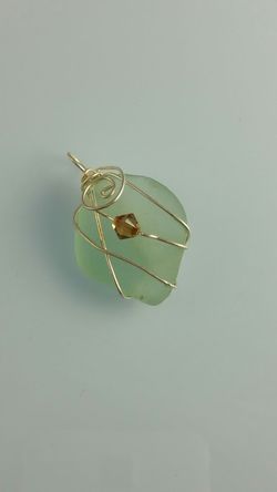Handmade Wire Art Sea Glass Pendant