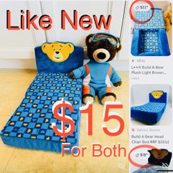 $15 Bundle of Build A Bear 🐻 Bed/couch & Bear with Clothes both like new