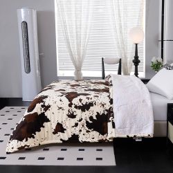 Electric Heated Blanket Heating Blanket King Size 100x90Inch Cow Print Heat Blanket Winter Warm Gift 5 Heat Levels & 12 Hours Auto-Off,Cozy Soft Fleec