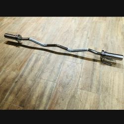Olympic Curlbar Bar With Clips