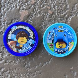 2 Brand new unicorn & teddy bear Legoland Hotel Pop Badges