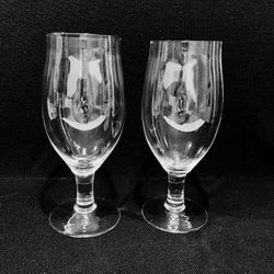 Kimura Crystal Water Goblets 12 oz Set of 2  Tulip Shape 7”