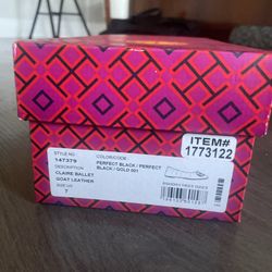 Tory Burch Black Flats New 7  
