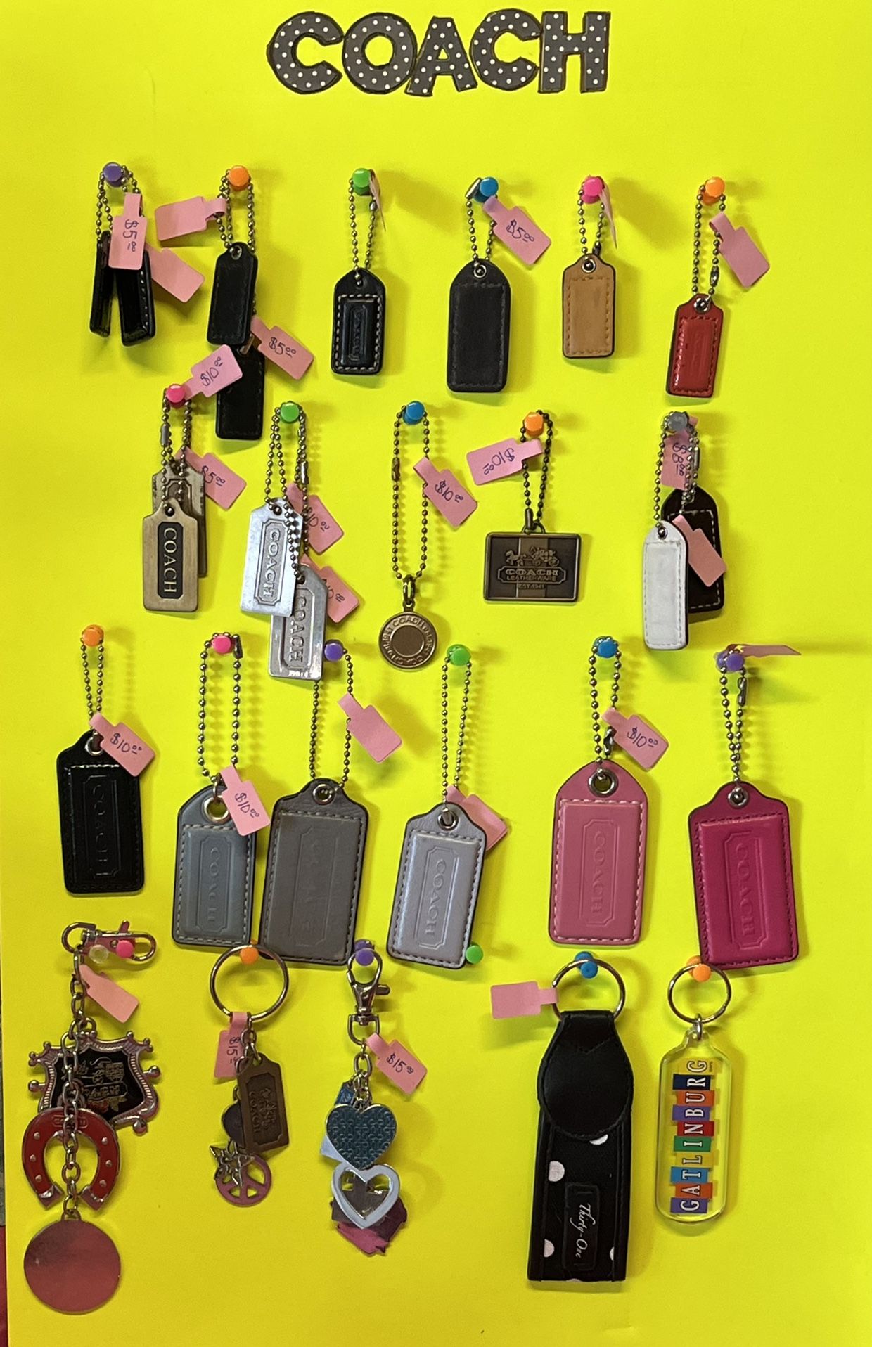 Coach keychains And MK Hang Tags