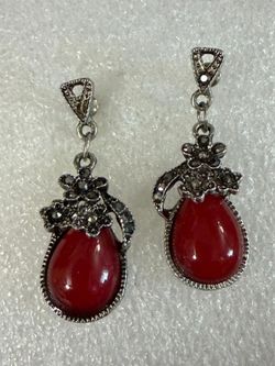 Aretes stained piedra joyería antigua