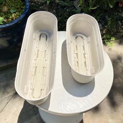 2 Plastic Window Box Planters: 18”W x 8”D x 6.5”H, 24”W x 8”D x 6.5”H