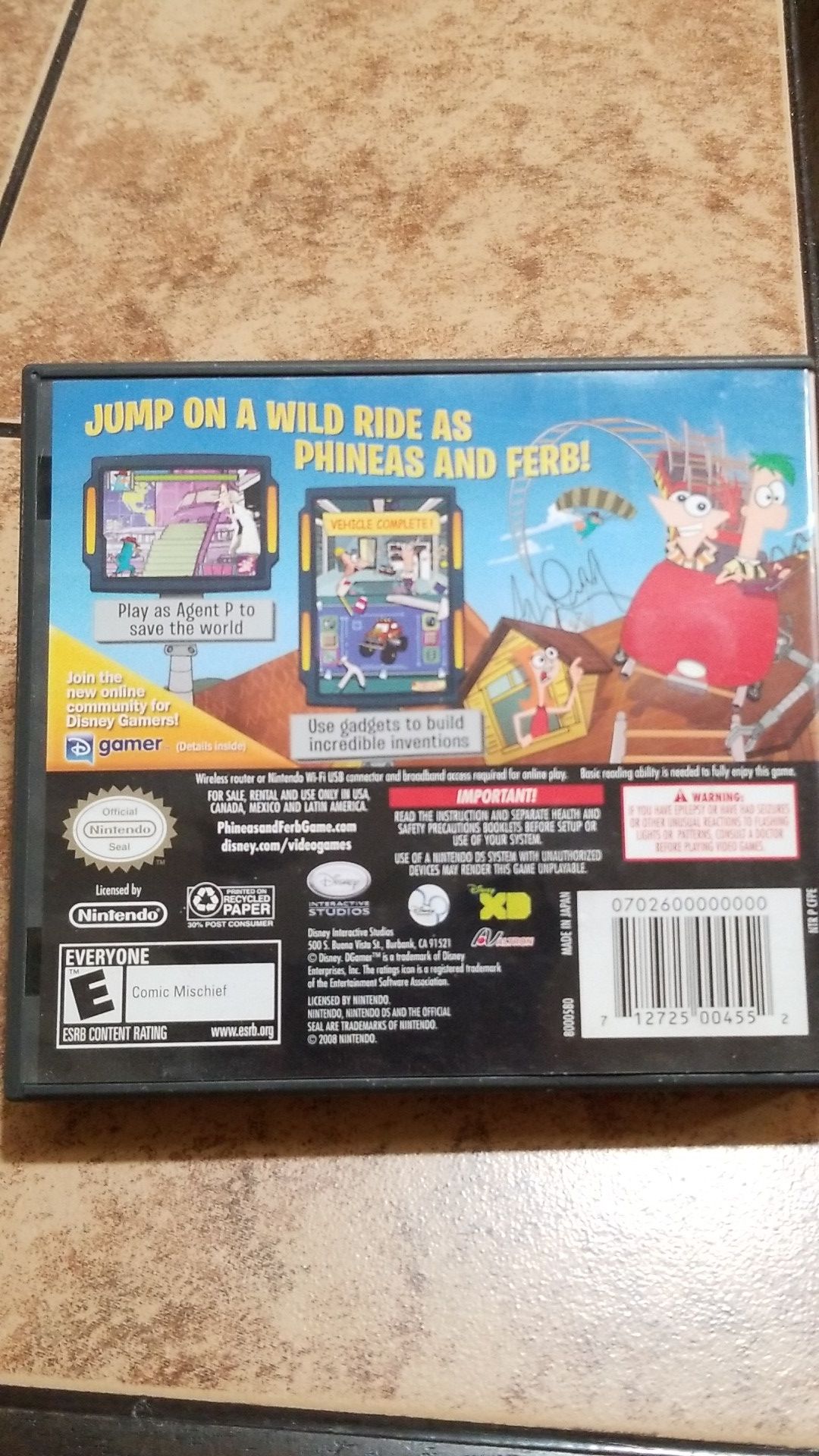 Nintendo DS game (Phineas and Ferb)