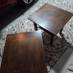 Espresso Finish Wood Side End Tables