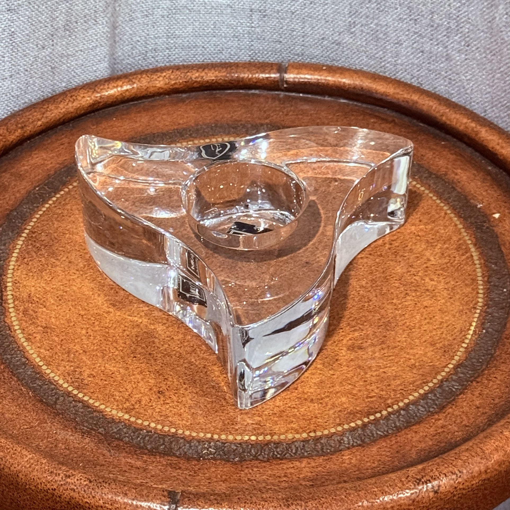 Mikasa Lead Crystal “Waves” Votive Candle Holder • Slovenia