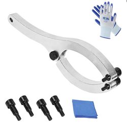 Adjustable Spanner Wrench, Hydraulic Cylinder Wrench, Heavy Duty Gland Nut Wrenches with Handle, 5/32", 15/54", and 5/16" Pins, Hydraulic Cylinder Gla