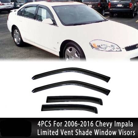 BRAND NEW 4 PIECE Sun/Rain Guard Smoke Vent Shade Window Visors 06-16 Chevy Impala ONLY $35