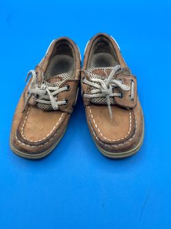 Sperry girls brown leather boat shoes 7.5