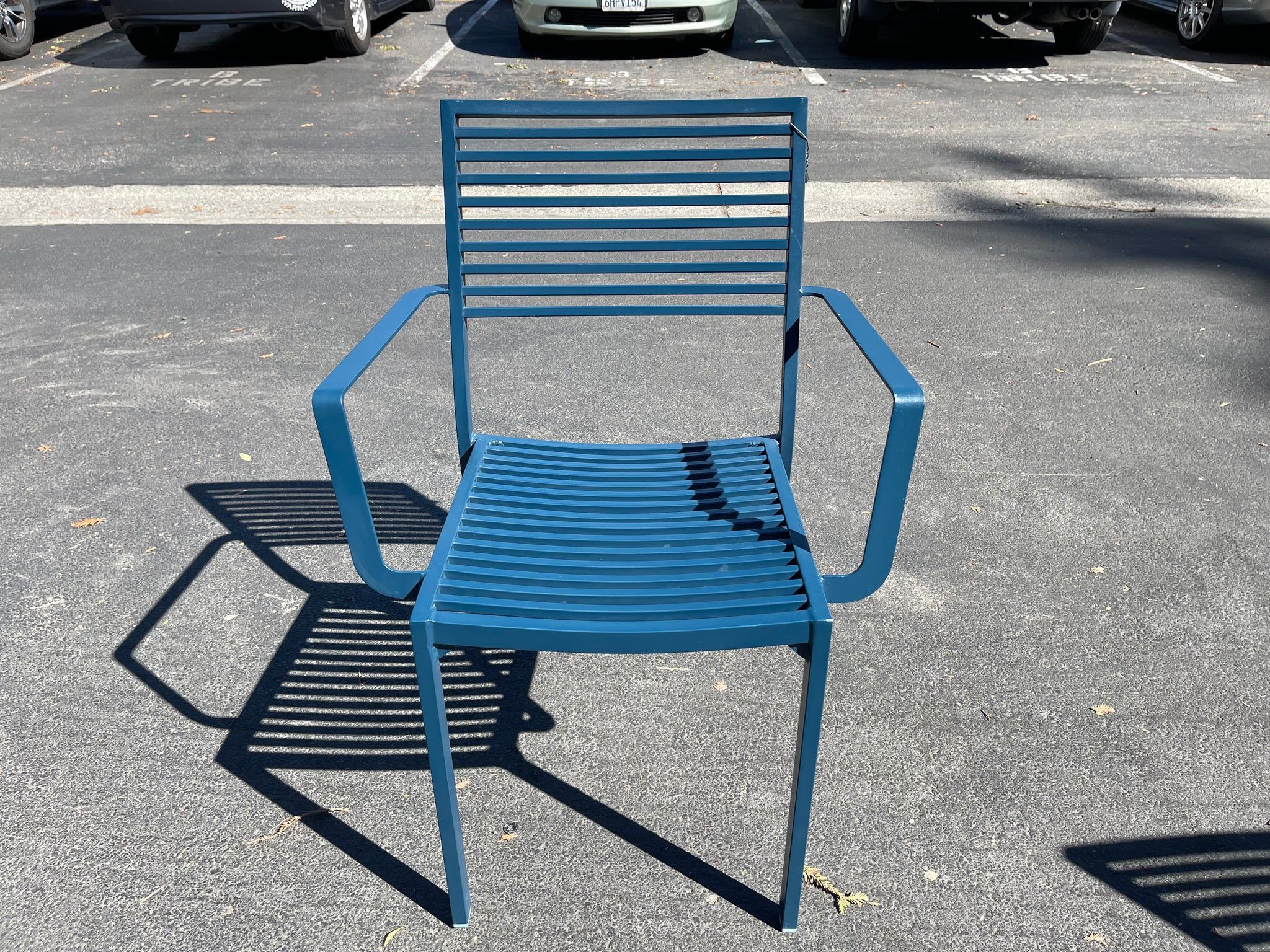 Navy Blue Stackable Outdoor Arm Chair 