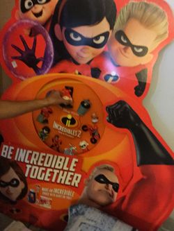 Incredibles poster board with toys