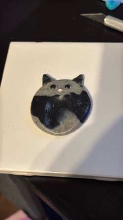 Hand made Cat worry stone