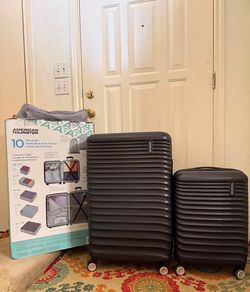 American Tourister 10-Piece Luggage Set (Black) – NEW