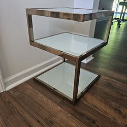 Rose GOLD Bedside Occasion Table 3 - Shelf