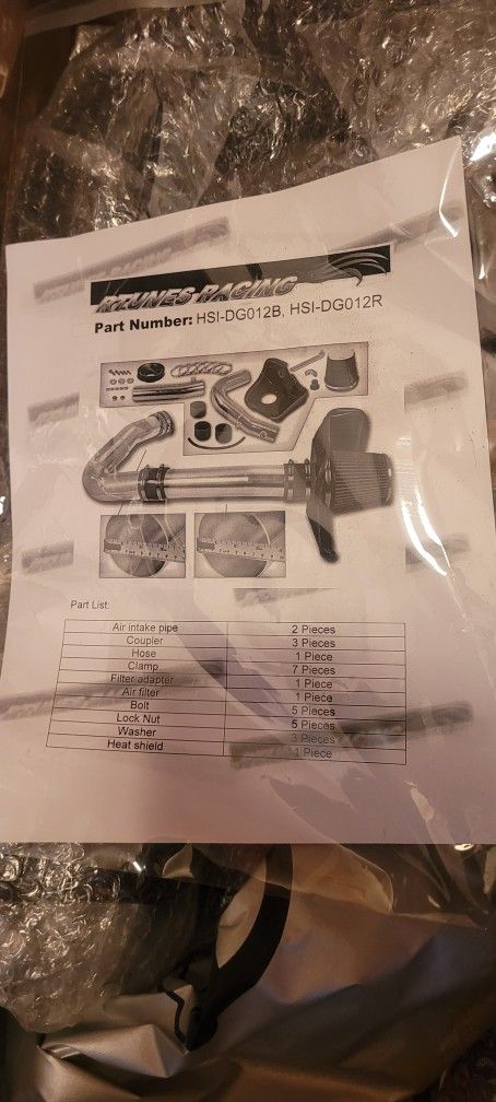 Brand New In Box Cold Air Intake System